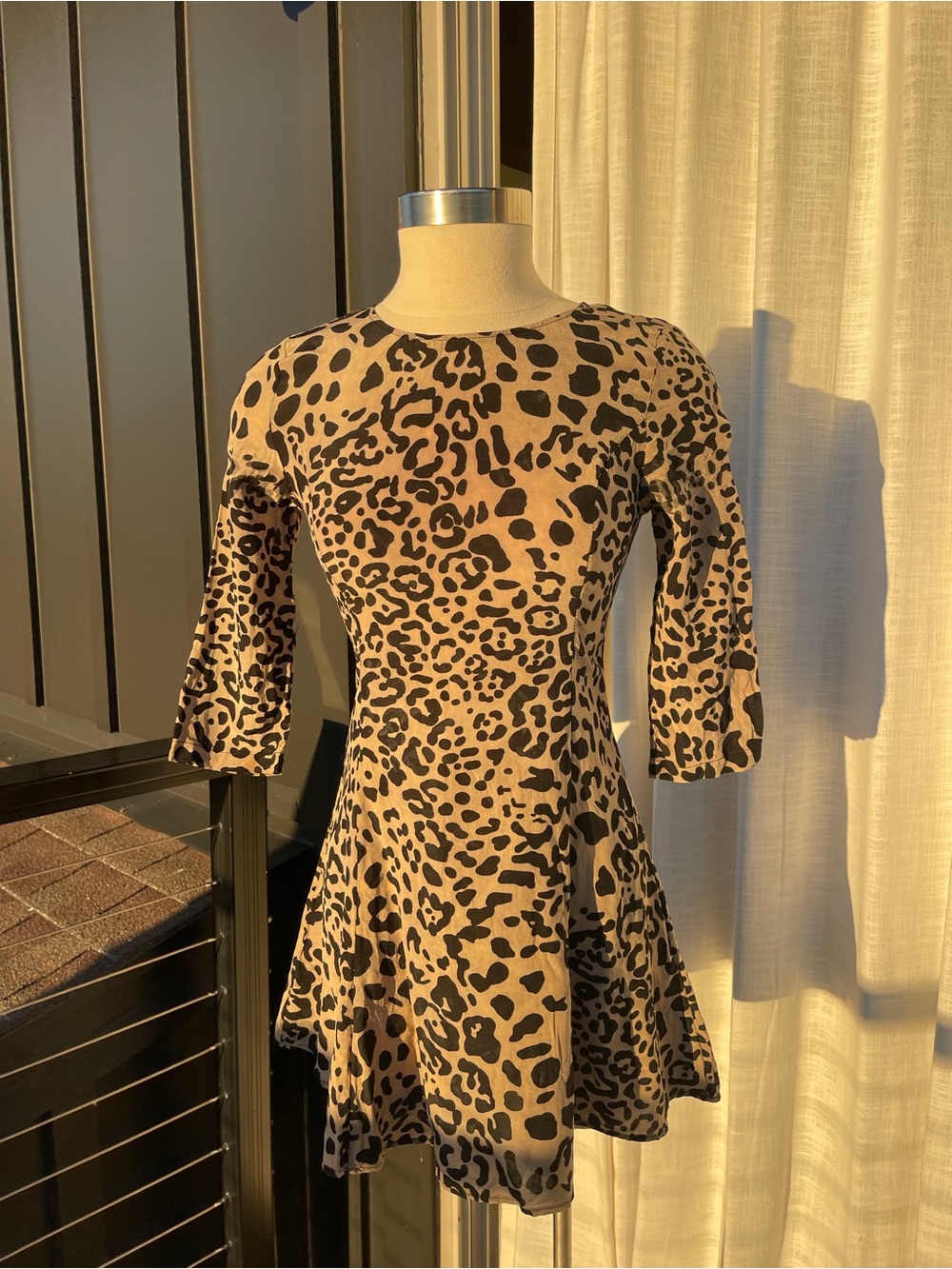 Wren Leopard Print 100% Silk Dress, Size Small